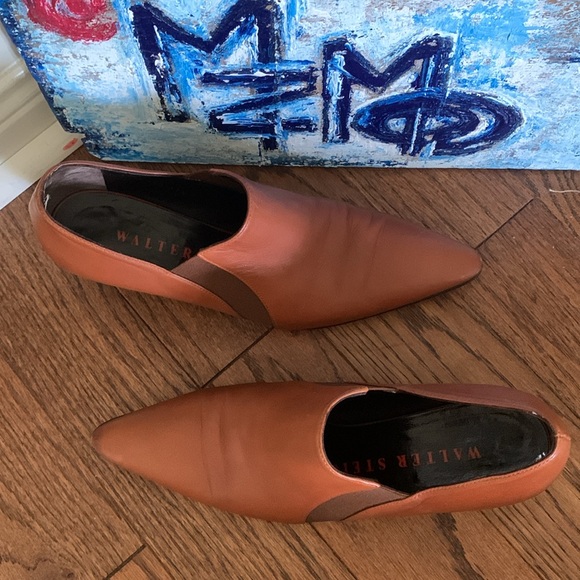 Walter Steiger Vintage Handmade Cognac Leather Slip-On Sz 37.5 Italy Western - Picture 12 of 12